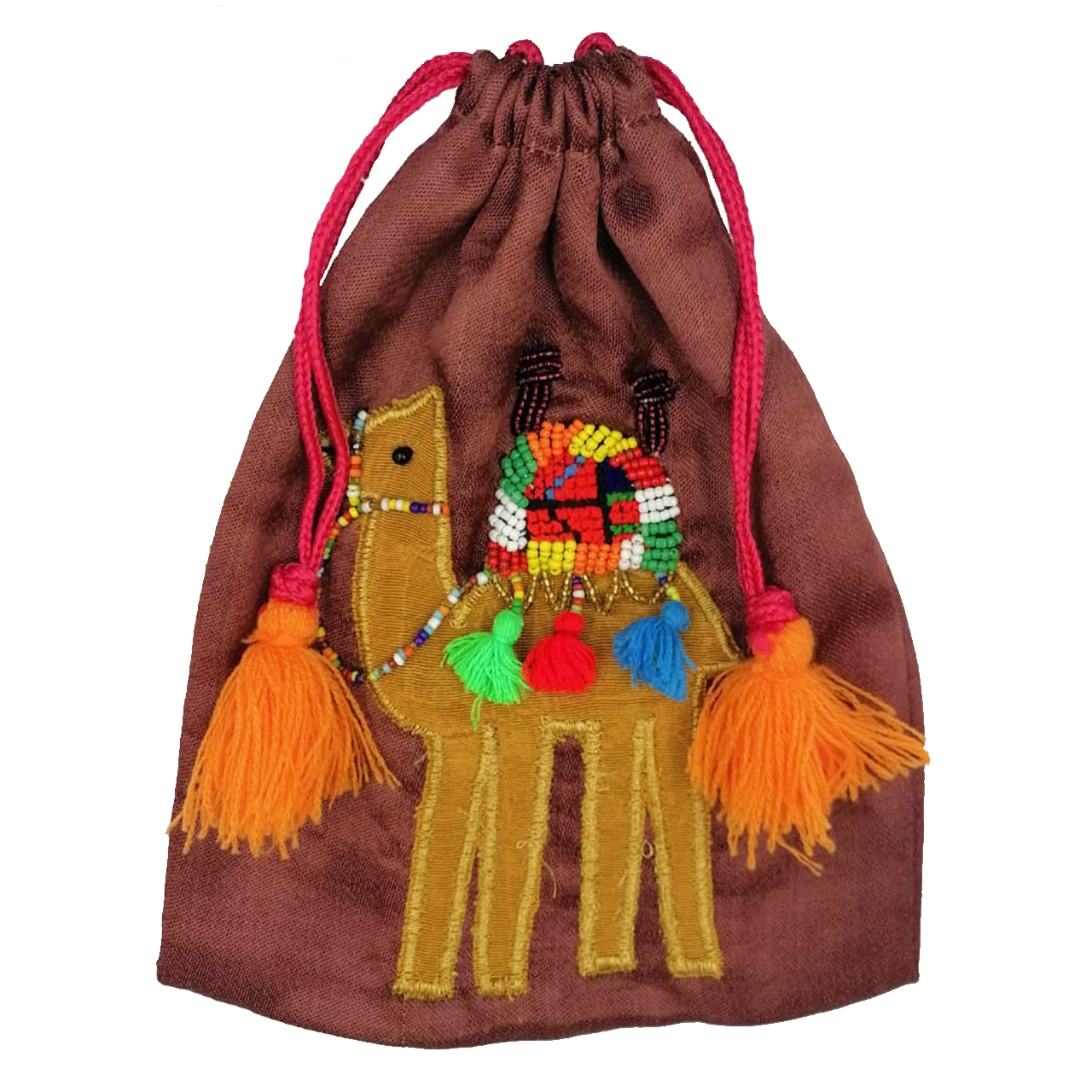 Beads Pouch Camel