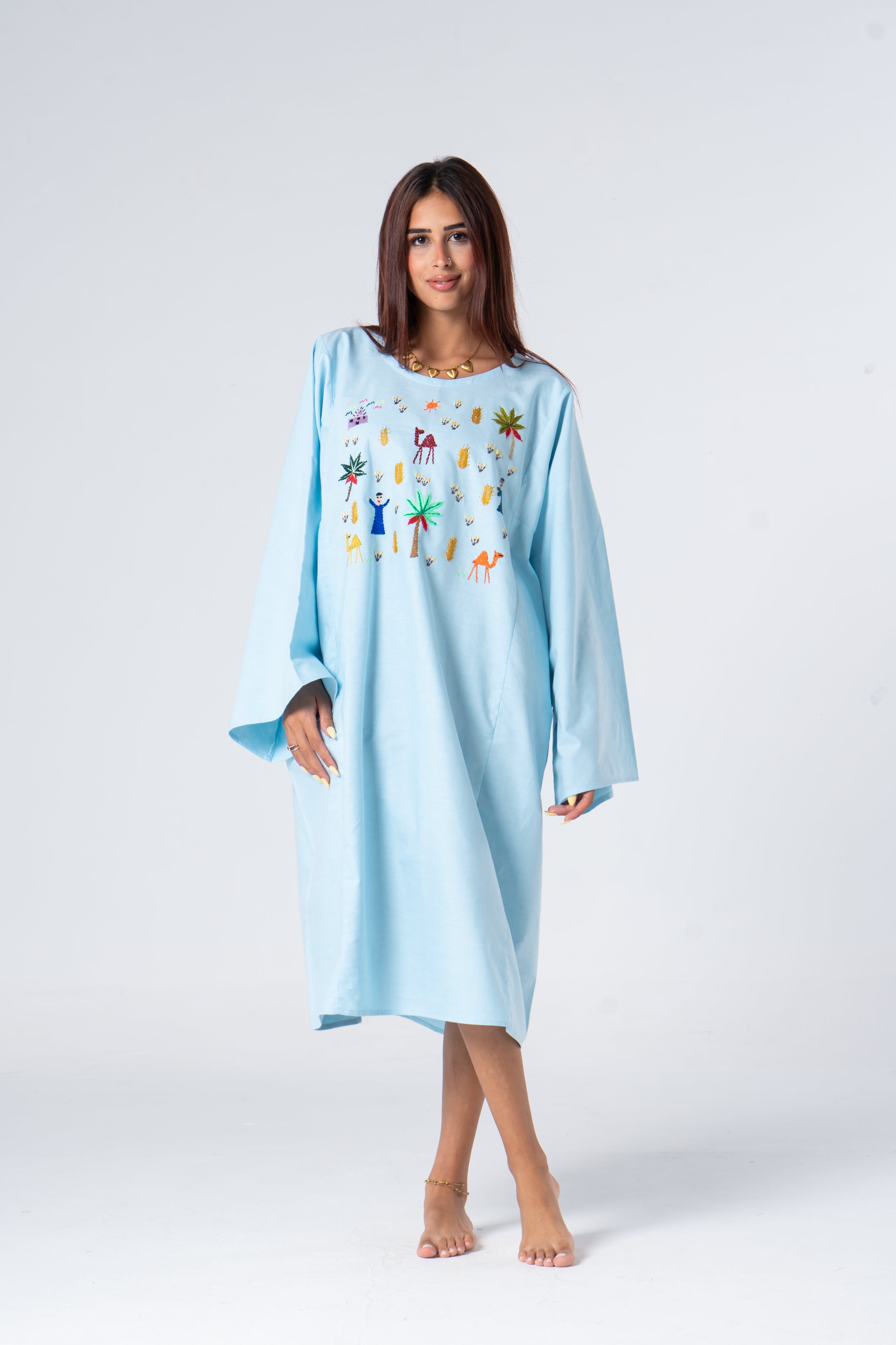 Midi Light Fellahy Galabeya Linen