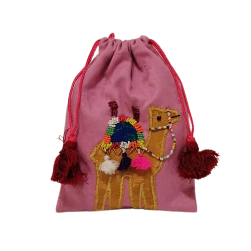 Beads Pouch Camel