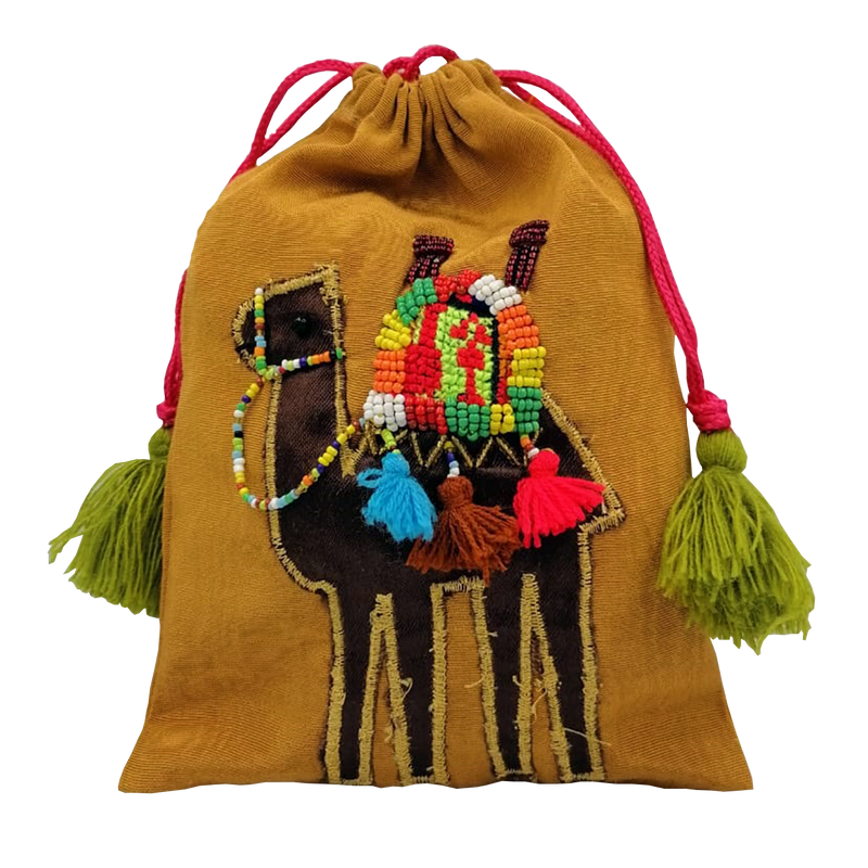 Beads Pouch Camel