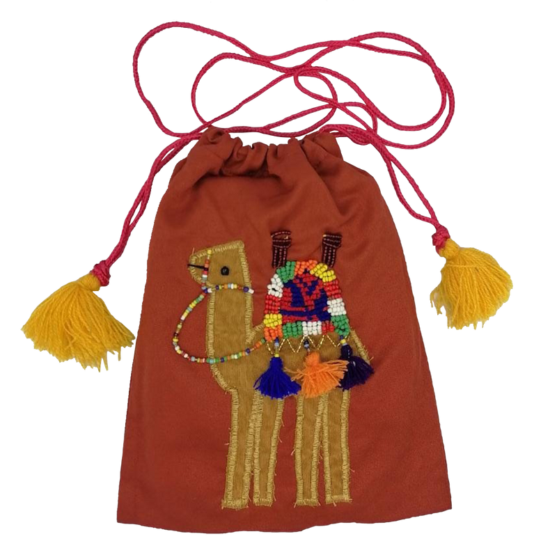 Beads Pouch Camel