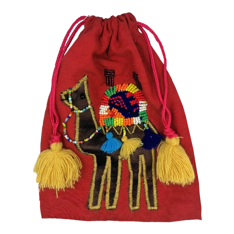 Beads Pouch Camel