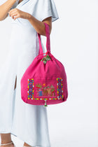 Beaded Pocket Fabric Tote