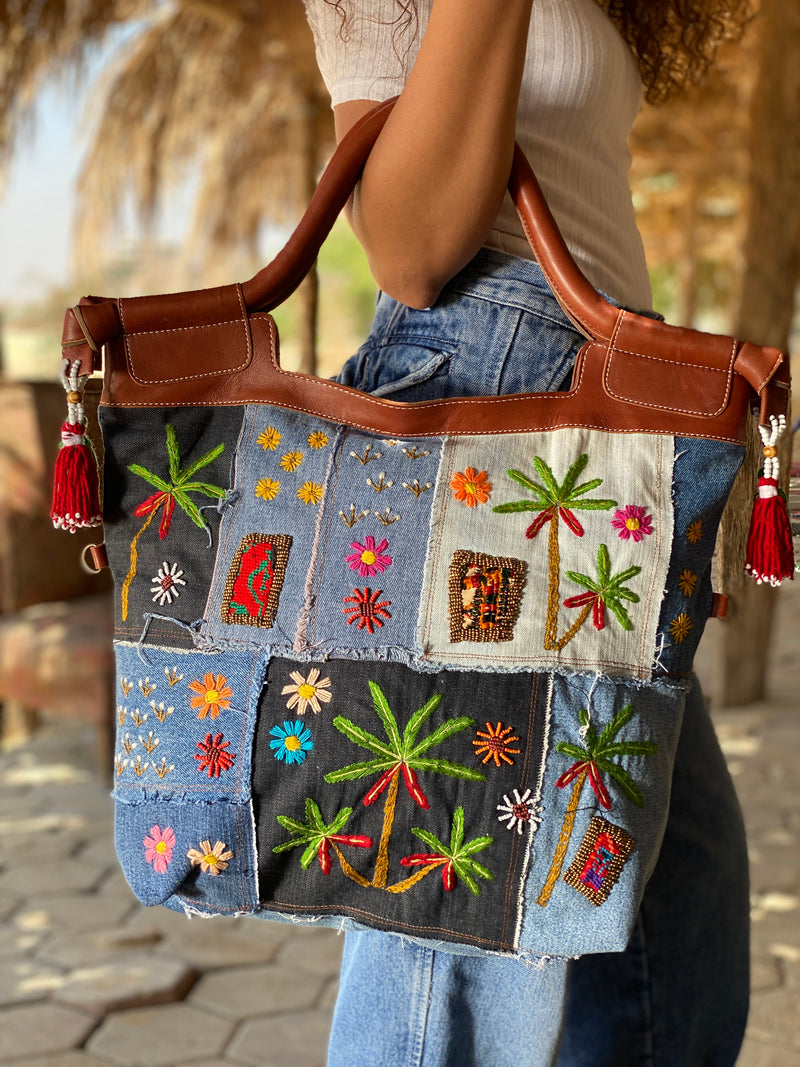 Patchwork Jeans Bag