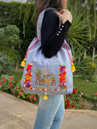 Beaded Pocket Fabric Tote